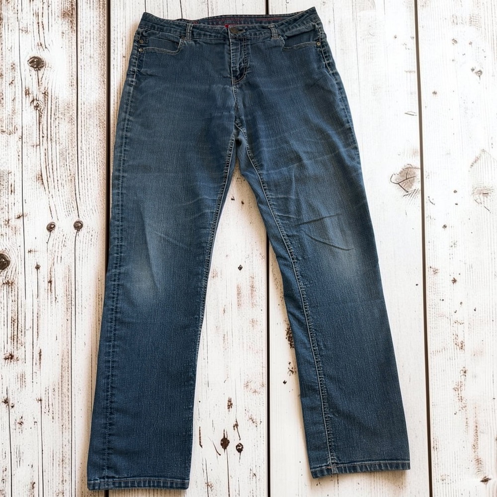Liverpool Jeans Sadie's‎ Straight Leg Denim Blue Women 14 Stretch